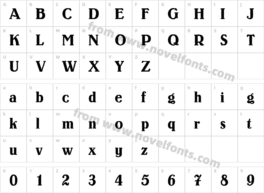 Lo-Type (R) RegularCharacter Map