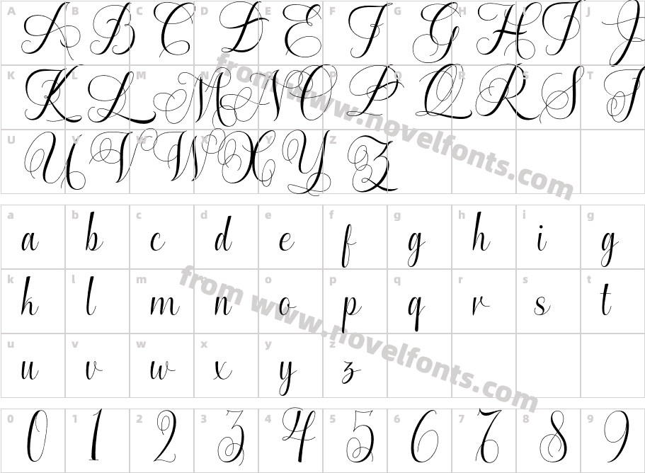Enchanting Script Font RegularCharacter Map