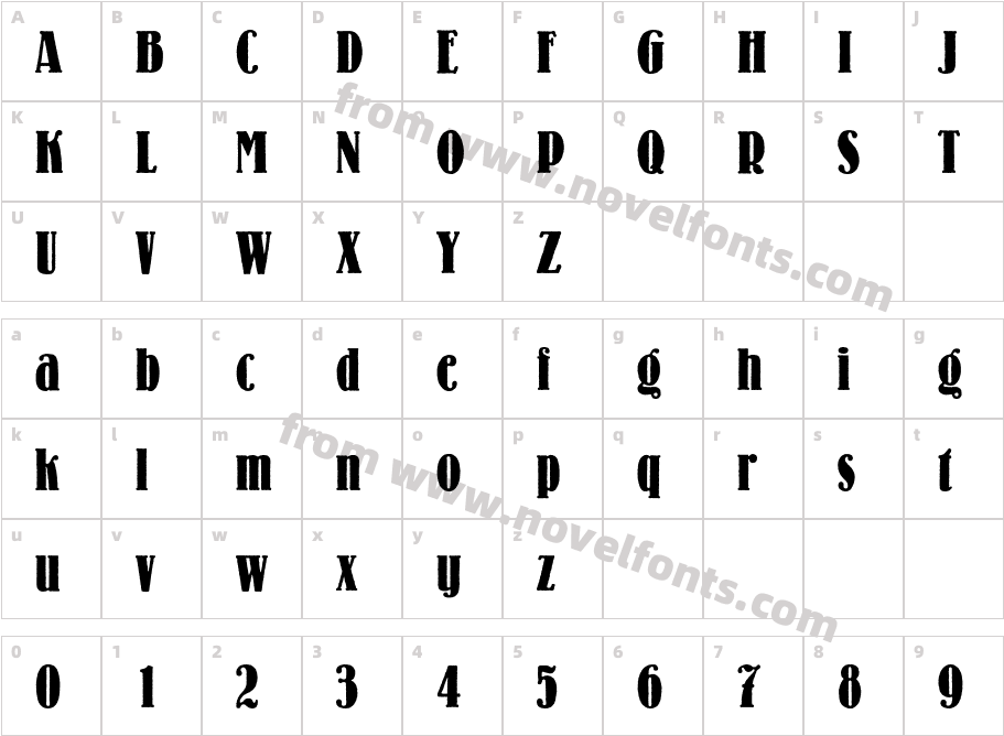 LoTypeBQ-CondensedMediumCharacter Map