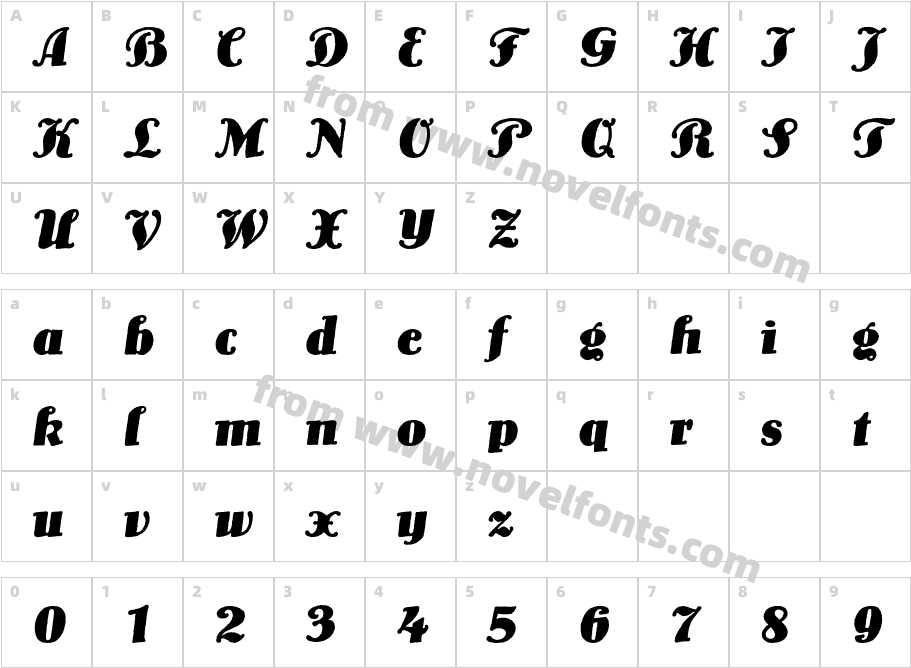 LoTypeBQ-MediumItalicCharacter Map