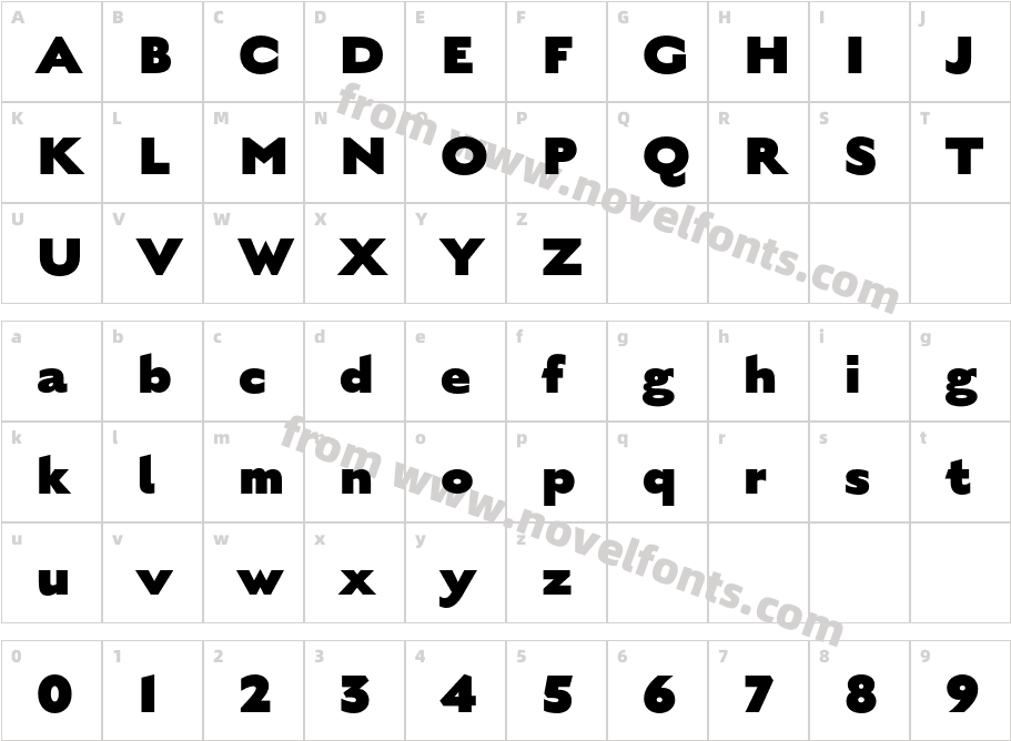 English Grotesque BlackCharacter Map