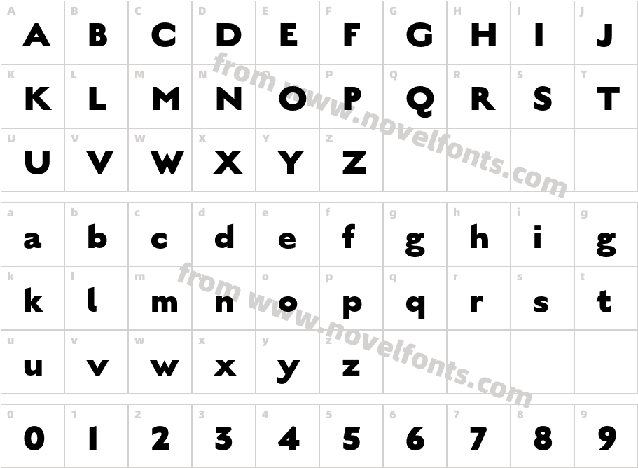 English Grotesque Extra BoldCharacter Map