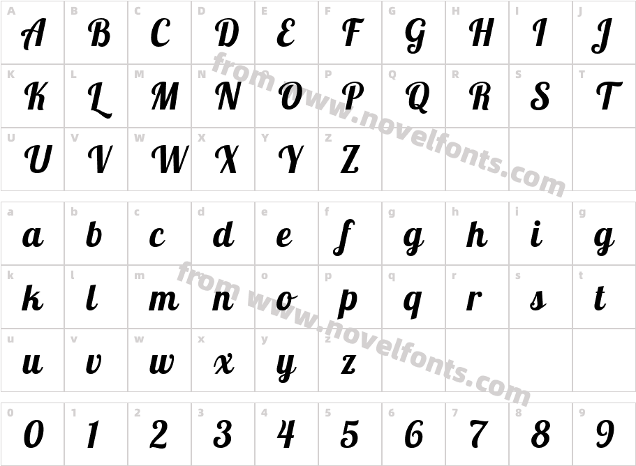 Lobster Two Bold ItalicCharacter Map