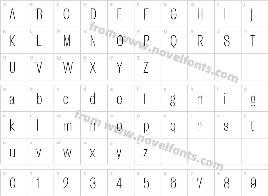 Enotria Condensed LightCharacter Map