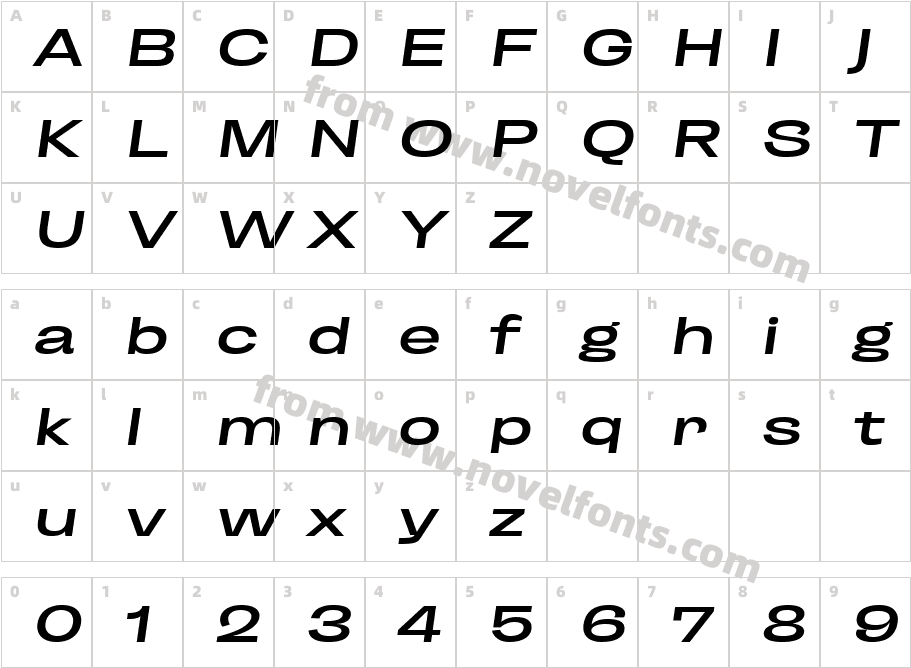 Enotria Ultra Expand Semibold ItCharacter Map