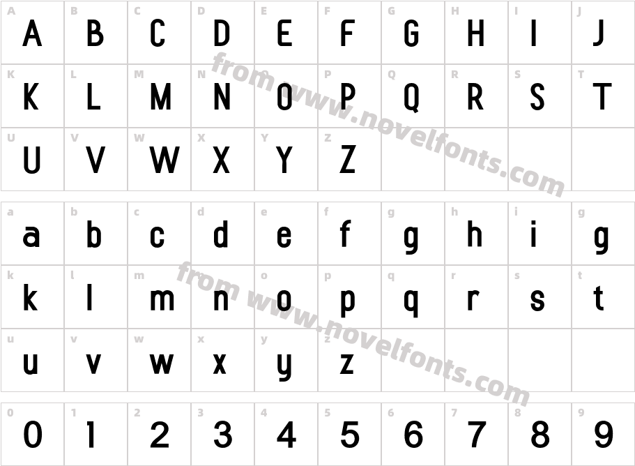 Equivolition BoldCharacter Map