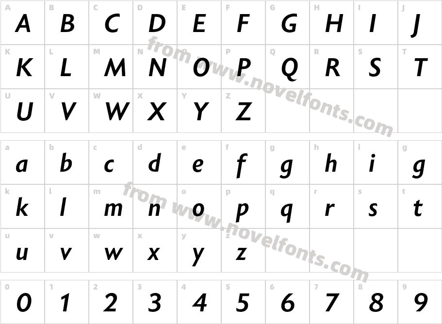 Eric Machat Semibold ItalicCharacter Map