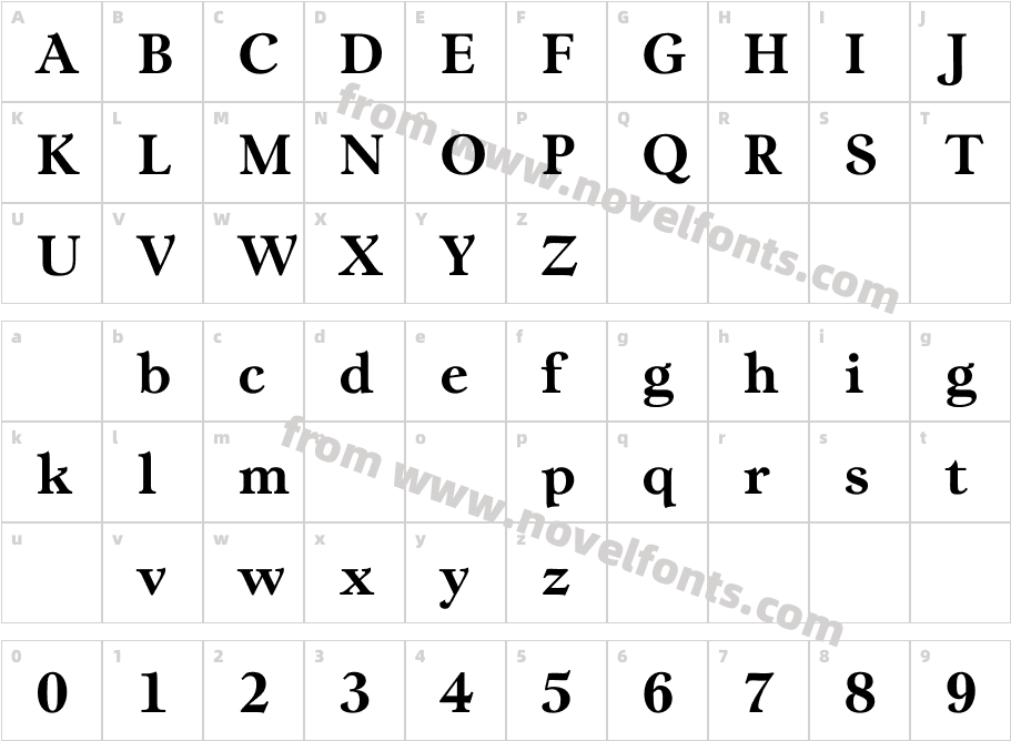 LombaBoldCharacter Map