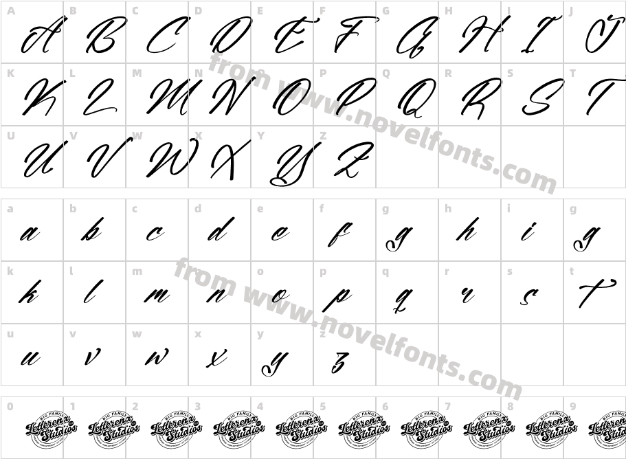 Erollitens Franklyn DEMO VERSIO ItalicCharacter Map