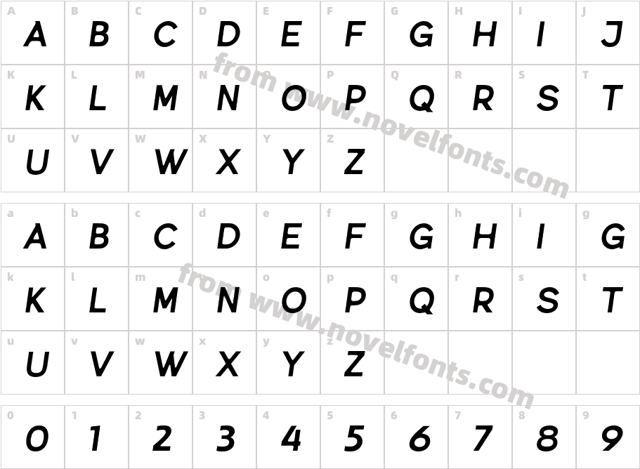 Erotick ItalicCharacter Map