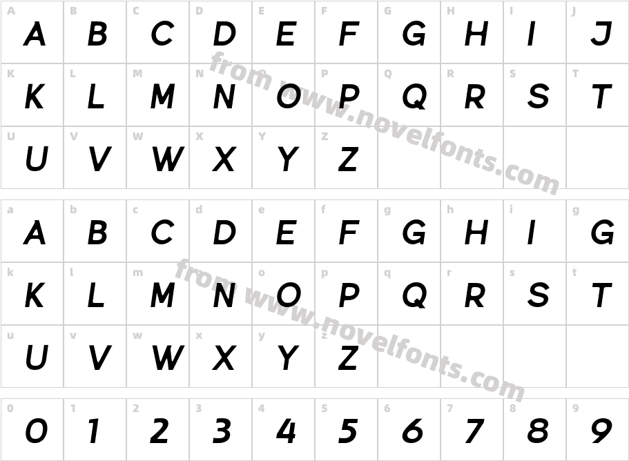 Erotick ItalicCharacter Map
