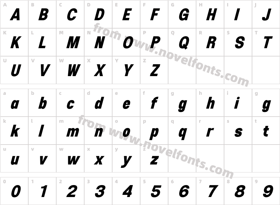 Esenka Black ItalicCharacter Map
