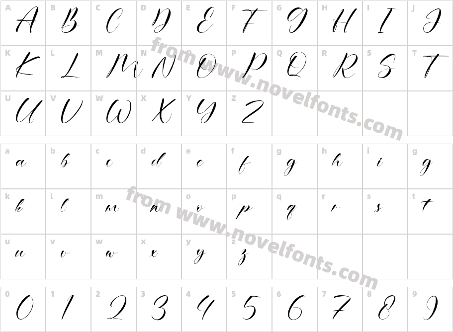 Ethereal HandwrittenCharacter Map