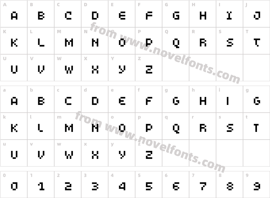 LomoWebPixel LT Std 4Character Map