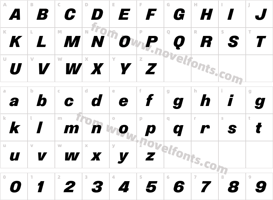 Etrusco Now Black ItalicCharacter Map