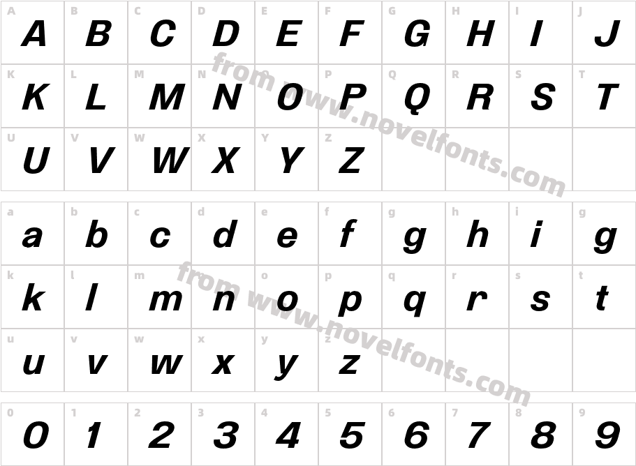 Etrusco Now Bold ItalicCharacter Map