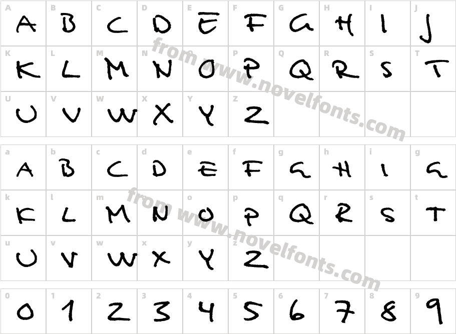 AnalfabetCharacter Map