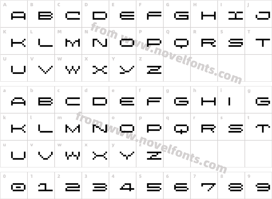 LomoWebPixel LT Std 9Character Map