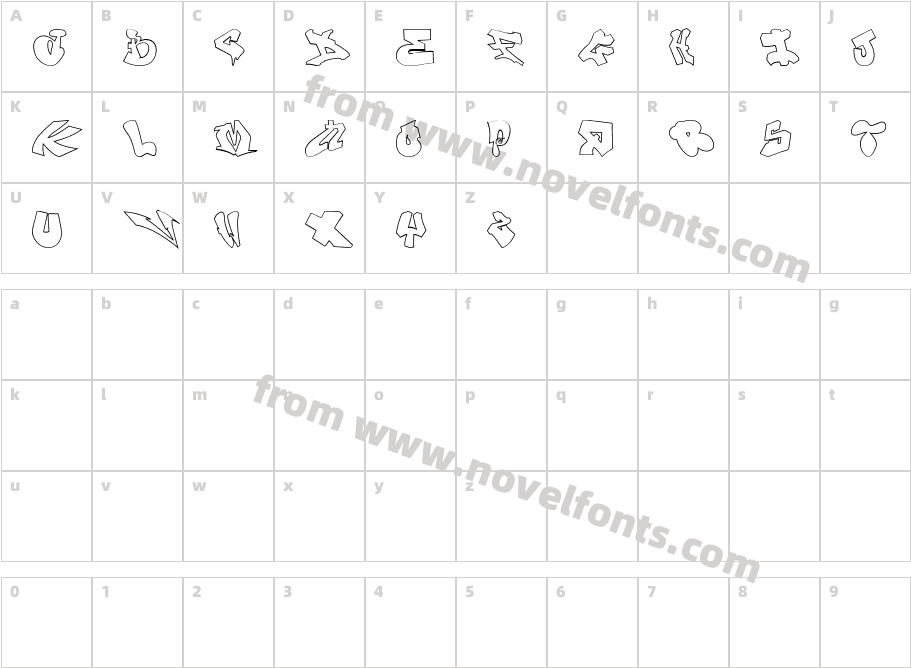 London Graffiti AlphabetCharacter Map
