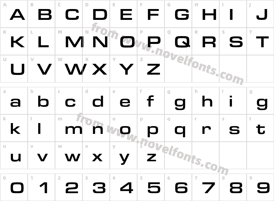 Eurostile Ext MedCharacter Map