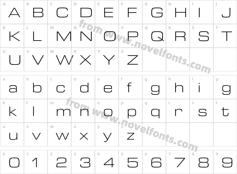 Eurostile NextLT Pro Light ExtCharacter Map