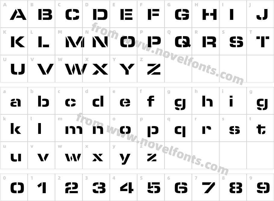 Eurostile SteDOT Bla ExtCharacter Map