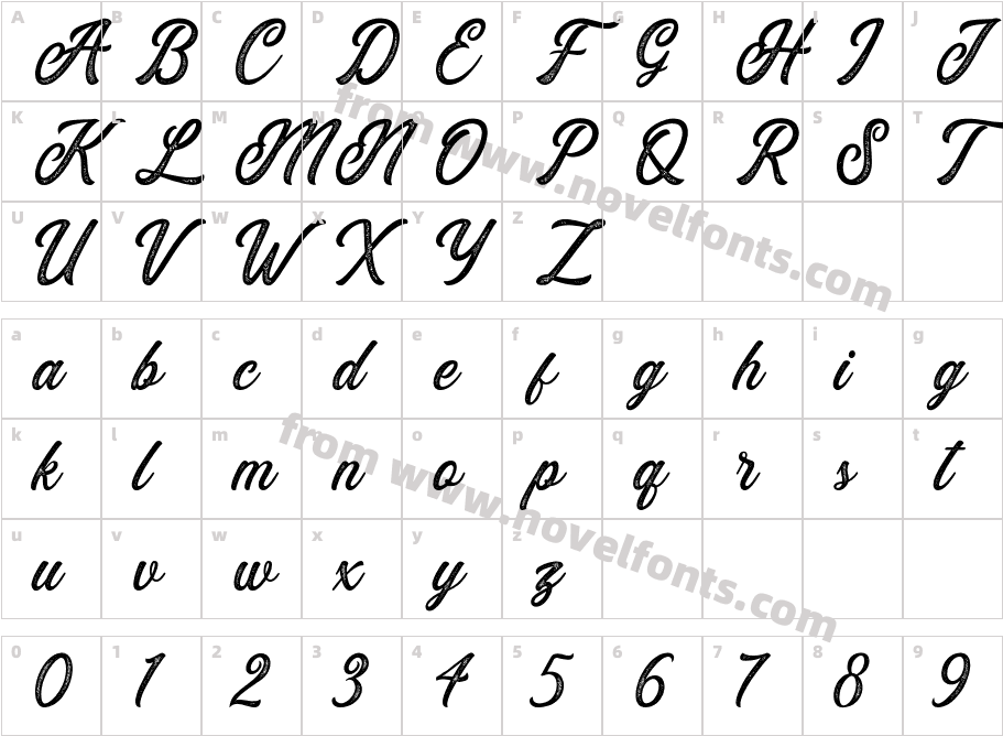 Eusthalia StampedCharacter Map