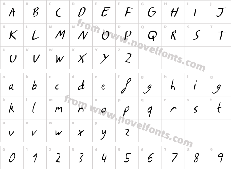 Evgeny ItalicCharacter Map