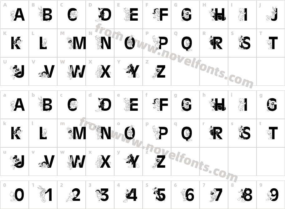 LooneyTunesBT-RegularCharacter Map