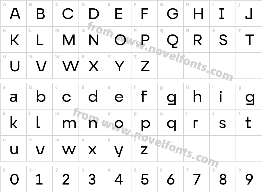 Exter SemiboldCharacter Map