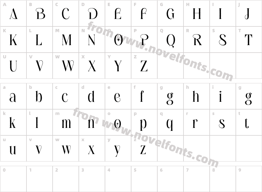 Ezanity Rough Demo RegularCharacter Map