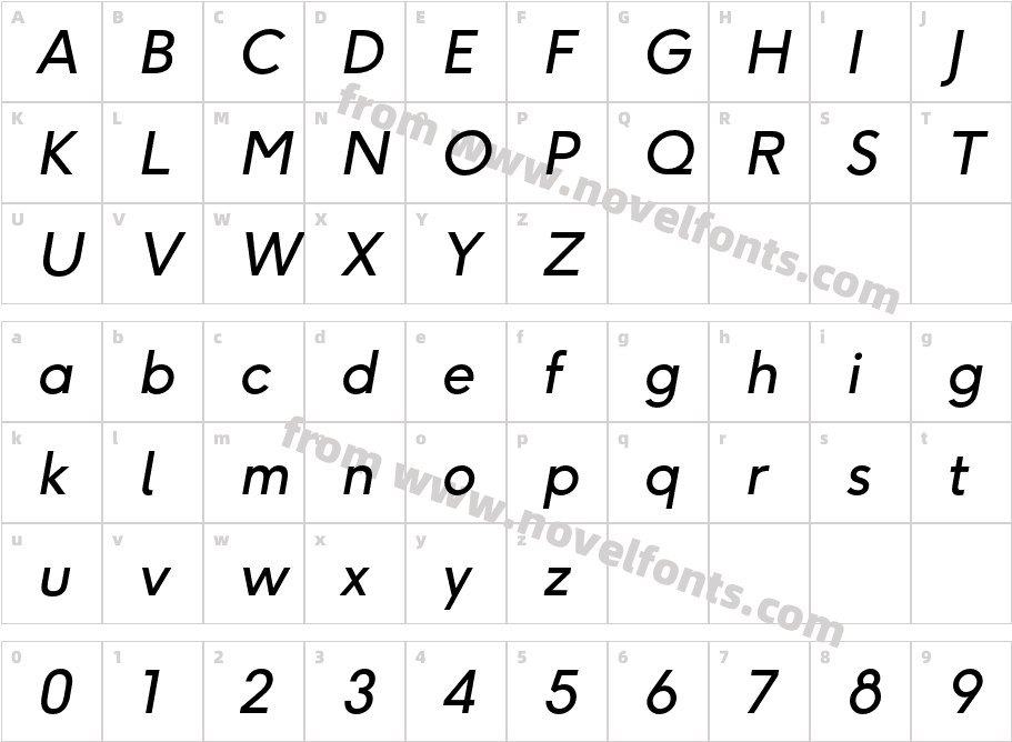 F37 Ginger ItalicCharacter Map