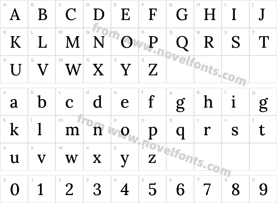 Lora MediumCharacter Map