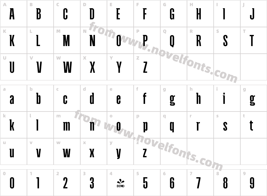 FSP DEMO Andove BoldCharacter Map