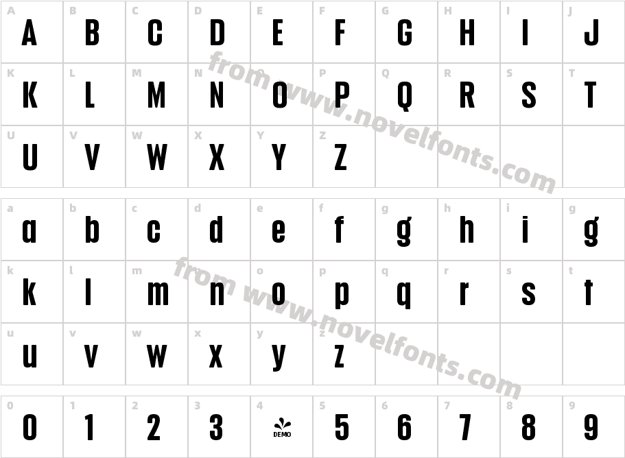 FSP DEMO Anguita Sans Bold RegularCharacter Map