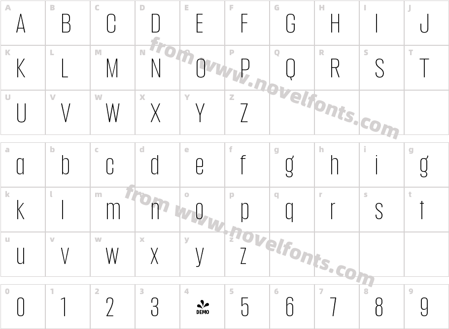FSP DEMO Anguita Sans Light RegularCharacter Map
