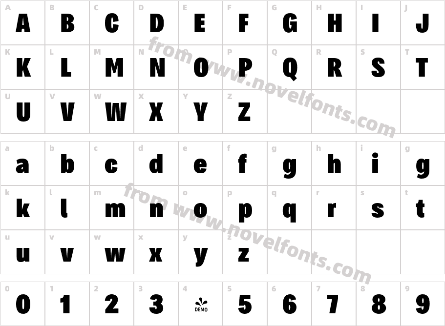 FSP DEMO Bruta Pro Compressed Black RegularCharacter Map