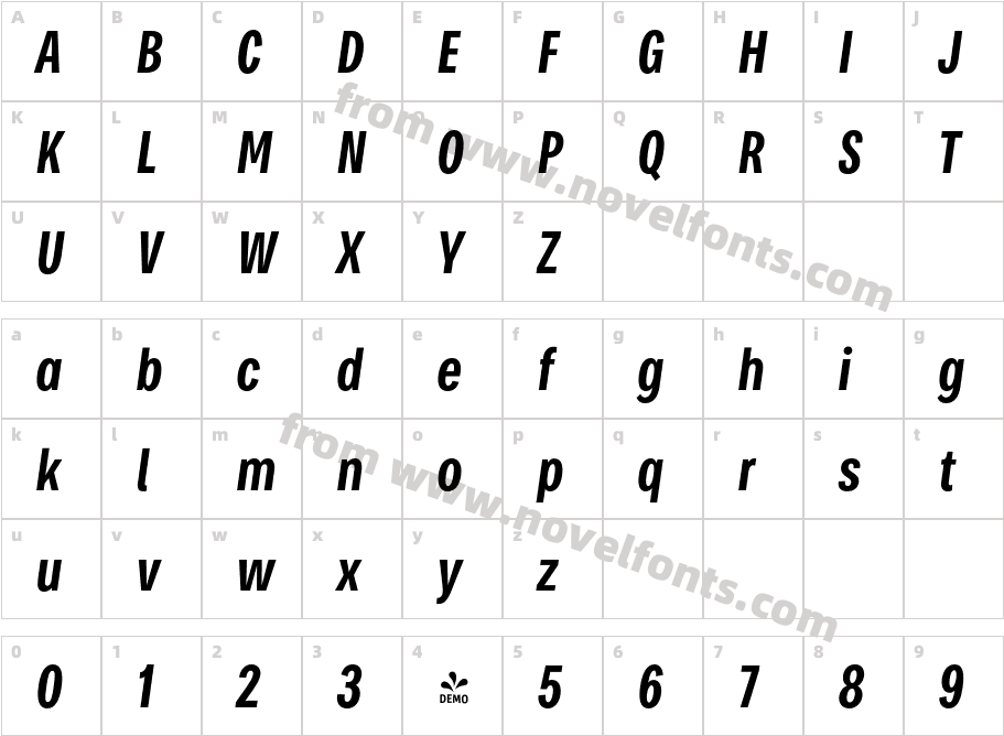 FSP DEMO Bruta Pro Compressed Sm Bold It RegularCharacter Map