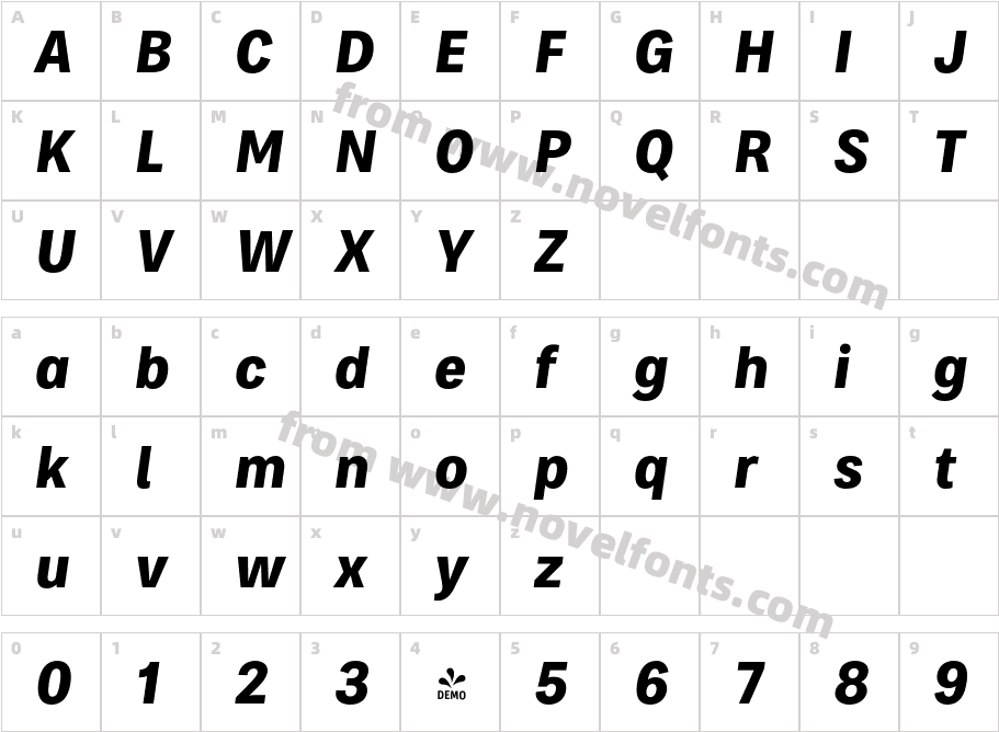 FSP DEMO Bruta Pro Condensed Cond It BoldCharacter Map