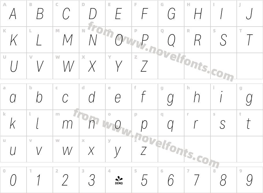 FSP DEMO Bruta Pro Condensed Ex Light It RegularCharacter Map