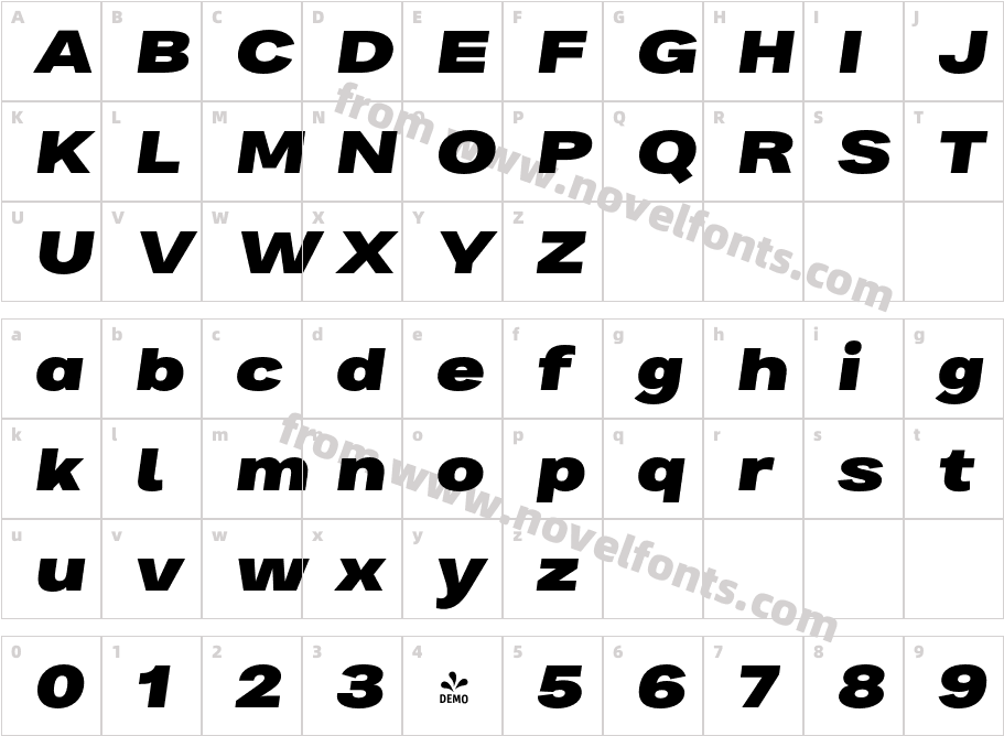 FSP DEMO Bruta Pro Extended Black Italic RegularCharacter Map