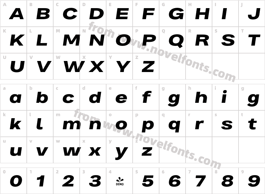FSP DEMO Bruta Pro Extended Ex Bold It RegularCharacter Map