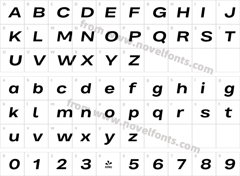 FSP DEMO Bruta Pro Extended Expanded BoldCharacter Map