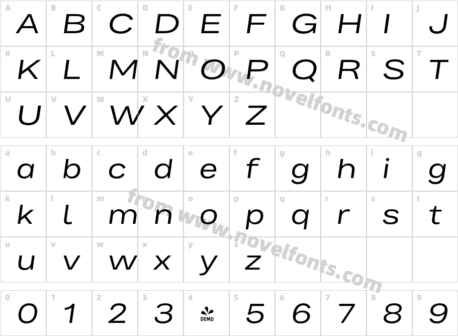 FSP DEMO Bruta Pro Extended Expanded ItalicCharacter Map