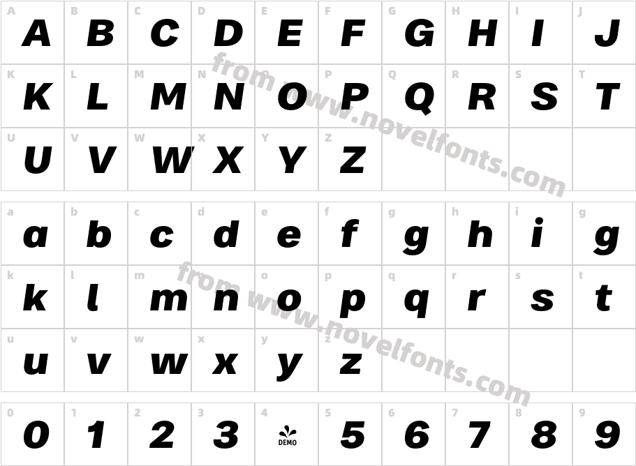 FSP DEMO Bruta Pro Regular Ex Bold It RegularCharacter Map