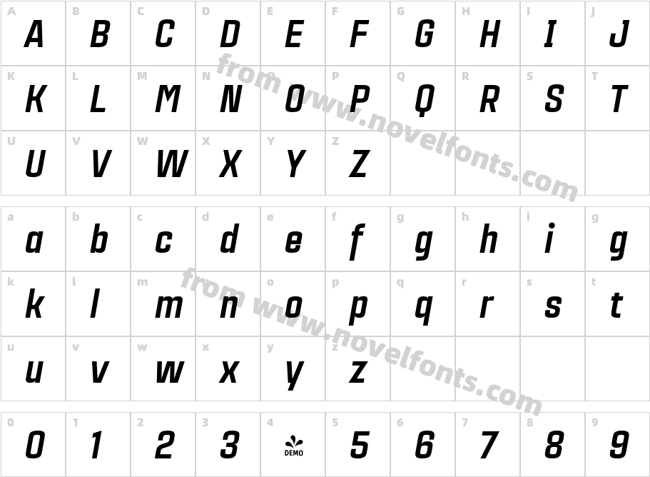 FSP DEMO Citadina Black Italic RegularCharacter Map