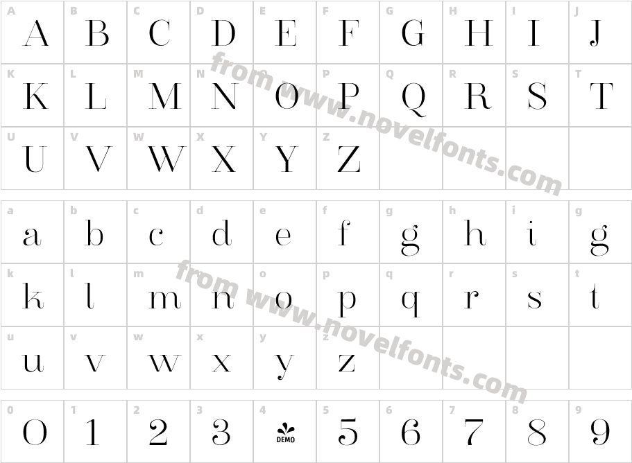 FSP DEMO Clarize Light RegularCharacter Map