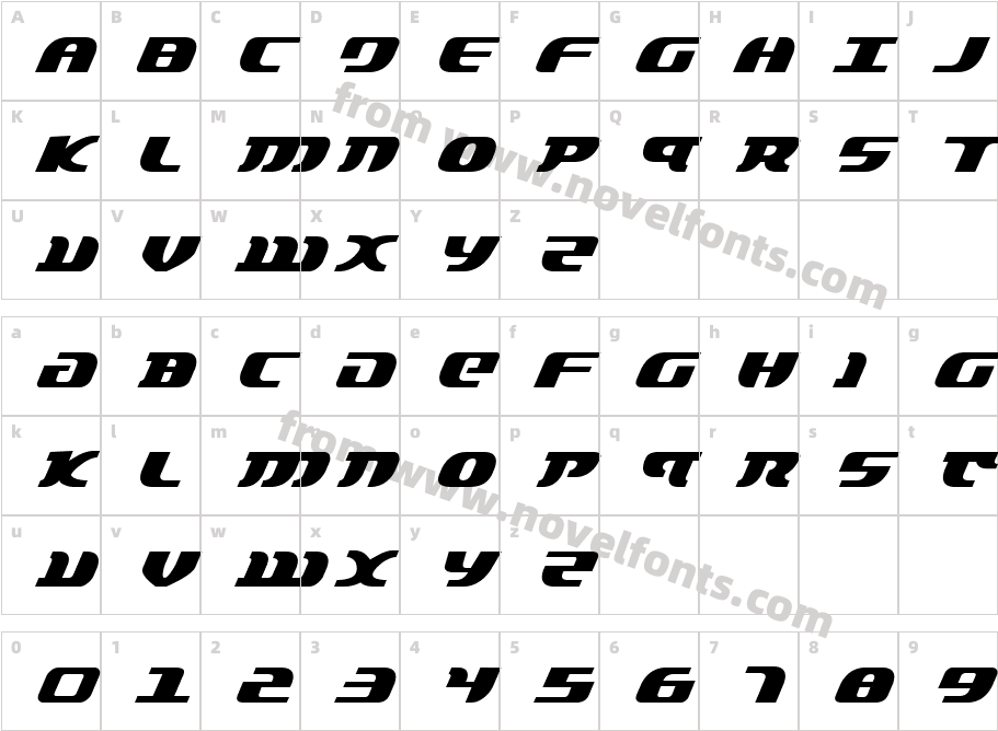 Lord of the Sith ItalicCharacter Map