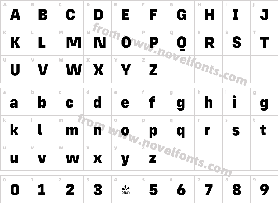 FSP DEMO Config Alt Extra Bold RegularCharacter Map