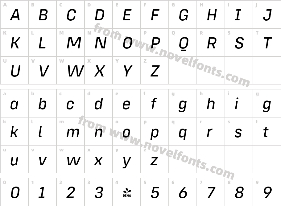 FSP DEMO Config Alt Text ItalicCharacter Map